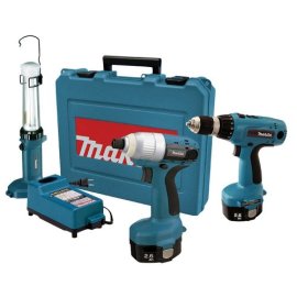 Makita 6935FDWDEX, 14.4 Volt Cordless Impact Driver Kit with 6337 MForce Drill and Fluorescent Work Light(ML143)