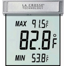 La Crosse Technology WS-1025 Digital Window Thermometer - Silver