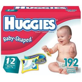 Huggies Baby-Shaped Diapers with Gigglastic Waistband, Size 1-2 (up to 15 lb), Disney, 192 diapers