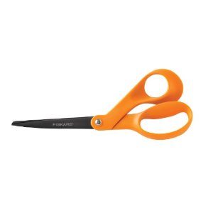 Fiskars 99977097 No.8 Non-Stick Scissors - black and orange