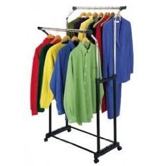 Double Flared Garment Rack - (Black and Steel)