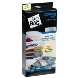 ITW Space Bag BRS-6239 Storage Bag Combo Pack: 3 Pack - 1 Medium Size, 1 Large Size and 1 Extra Large Size Bag - Clear