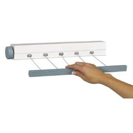 Clothesline - Wall-Mounted 5-Line Retractable Drying Line - Indoor-Outdoor - (White)