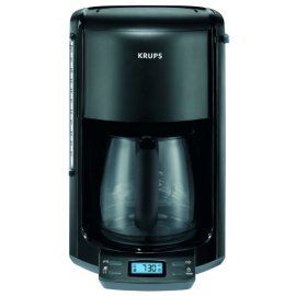 Krups FME2-14 12-Cup Programmable Coffeemaker with Glass Carafe, Black