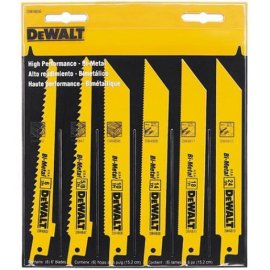 DEWALT DW4856 6-Piece Metal/Woodcutting Reciprocating Saw Blade Set