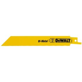 DEWALT DW4811 6 18 TPI Straight Back Bi-Metal Reciprocating Saw Blade, Mild Steel Cuts (5-Pack)