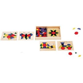 130-piece Wooden Pattern Blocks and Boards