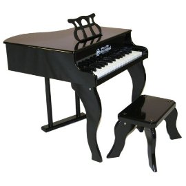 30-Key Gloss Black Baby Grand Piano with Bench