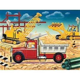 The fun doesn't stop when you assemble this puzzle! Move the crane, lift the pay loader, and spin the tires! The parts actually move! This big floor p