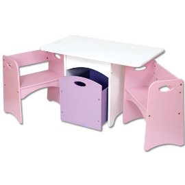 Table With Pastel Benches