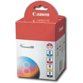 Canon CLI-8 ChromaLife100 4-Pack Color Ink Tanks for Pixma printers