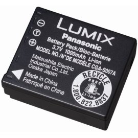Panasonic CGA-S007A/1B Rechargeable Lithium Ion Battery for Panasonic DMC-TZ1-Series Digital Cameras
