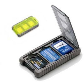 Gepe Card Safe Mini Holds 3 Memory Cards (XD, SD, MMC, RS-MMC, SD-Mini and Memory Stick Duo) Polyethylene, Neon.