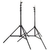 Westcott Pro 9' Heavy Weight Lightstand with 5/8 Mounting Stud, 4 Sections with 3 Risers, Black Anodized.