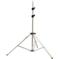 Photogenic 6' Air Cushioned, Heavy Duty Lightstand with 5/8 Mounting Stud, 4 Section with 3 Risers, Chrome.