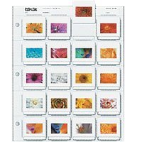 Print File Archival 35mm Slide Pages Holds Twenty 2 x 2 Mounted Transparencies, Top Loading, Pack of 100