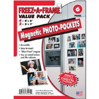Howard Packaging - Freez-a-Frame Value Pack: (4) 4x6 and (2) 5x7 Photo Holders with Magnetic Back