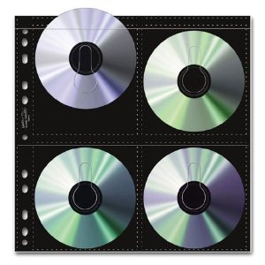 Print File Archival CD / DVD Storage Pages, 8 CD's Per Page, Pack Of 25