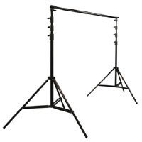 Photoflex BackDrop Support Kit, with One BackDrop Pole, Two 12.5' Black Lightstands & Carry Bag