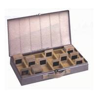 Logan Slide File, Archival Metal Storage Box Holds 750 2x2 Mounted Slides in Groups of 25 in Styrene Inserts.