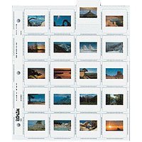 Print File Archival 35mm Slide Pages Holds Twenty 2 x 2 Mounted Transparencies, Top Loading, Pack of 25