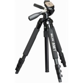 Slik Able 340DX Black 4-Section Tripod with 3-way Quick Release Pan Tilt Head, Max. Height 58, Supports 8.8 Lbs.