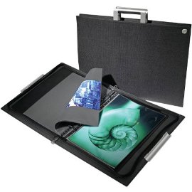 Prat Preference Presentation Case with Ten 9.5x 12.5 Cristal Laser Sheet Protectors, Cover Color: Black.