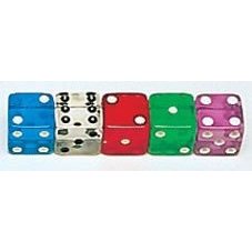 CLEAR dice Assorted colors 100 per pack