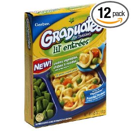Gerber Lil' Entrees Graduates Complete Meals, Creamy Vegetables, Chicken & Noodles, 5.5-Ounce Boxes (Pack of 12)