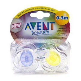 Translucent Newborn Pacifiers 0-3m - Blue / Yellow