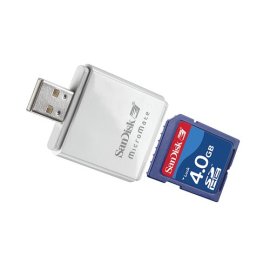 SanDisk SDHC Memory Card Bonus MicroMate Reader 4.0 GB SDSDBR-4096-A10