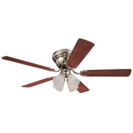 Westinghouse Contempra IV Four-Light 52-Inch Five-Blade Ceiling Fan, Brushed Nickel with Frosted Ribbed Globes #78616