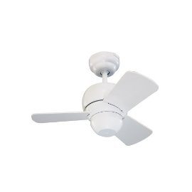 Monte Carlo Micro 24, 24-Inch 3-Blade, Ceiling Fan, Damp Location, White Motor Finish and White Blades, 3TF24WH