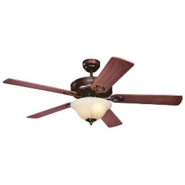 Westinghouse Bethany One-Light 52-Inch Five-Blade Ceiling Fan, Rustic Bronze with CrÃ¨me Agate Globe #78799