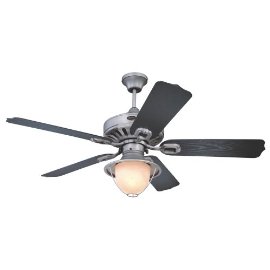 Westinghouse LaFayette One-Light 52-Inch Five-Blade Ceiling Fan, Antique Pewter with Yellow Alabaster Globes #78779