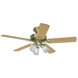 Hunter Sontera Three-Light 52-Inch Five-Blade Ceiling Fan, Antique Brass with Clear Globes #22435