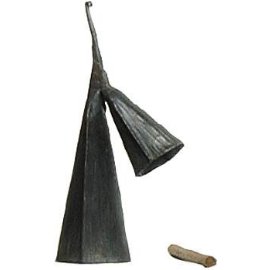 Overseas Connection Ghana Double Gonkogwe Bell with Stick, Black 14 Inches