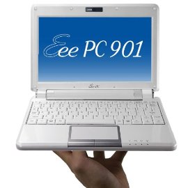 ASUS Eee PC 901 20G (8.9" Display, 1.6 GHz Intel ATOM Processor, 1 GB RAM, 20 GB Solid State Drive, Linux, 6 Cell Battery) Pearl White