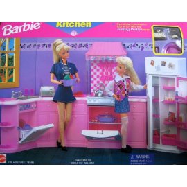 Barbie - Kitchen Playset For Folding Pretty House - 1996 Arcotoys Mattel