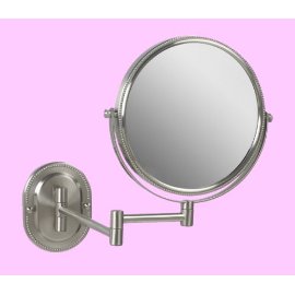 Elegant Wall Mounted Nickel Make up Mirror Strong 7x for Makeup