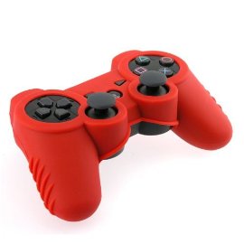 Silicone Skin Case for Sony PS3 Controller, Red