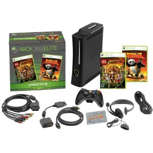 Xbox 360 Elite Bundle (includes 120GB Hard Drive, Kung-Fu Panda, LEGO Indiana Jones)