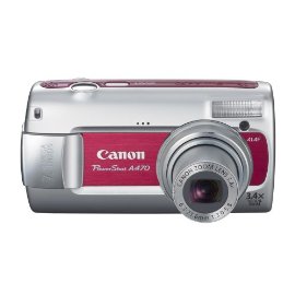 Canon PowerShot A470 7.1 MP Digital Camera with 3.4x Optical Zoom (Red)