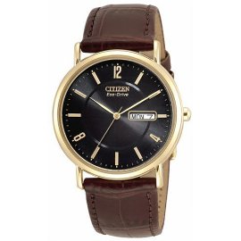 Citizen Eco-Drive Men's Gold-Tone Leather Watch #BM8242-08E