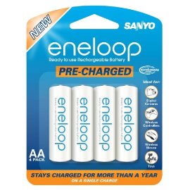 Eneloop AA Ni-MH PreCharged Rechargeable Batteries (Pack of 4)