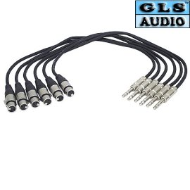 3' 1/4 TRS to XLR Female Patch Cables 3ft 6PK