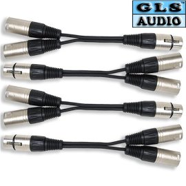 4 XLR F to Dual XLR M Y Cable Splitter GLS Audio