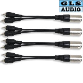 4 XLR M to Dual RCA Y Cable Splitter GLS Audio