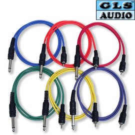 6 3ft COLOR 1/4 TS RCA Patch Cable 3' GLS Audio