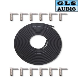 GLS Audio DIY Patch Cable Pedalboard Kit 15ft Cable with 12 1/4 TS Plugs